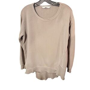Wilt Womens Sweatshirt Sage Green Sweatshirt Asymmetrical Hem, Round Neck Sz M